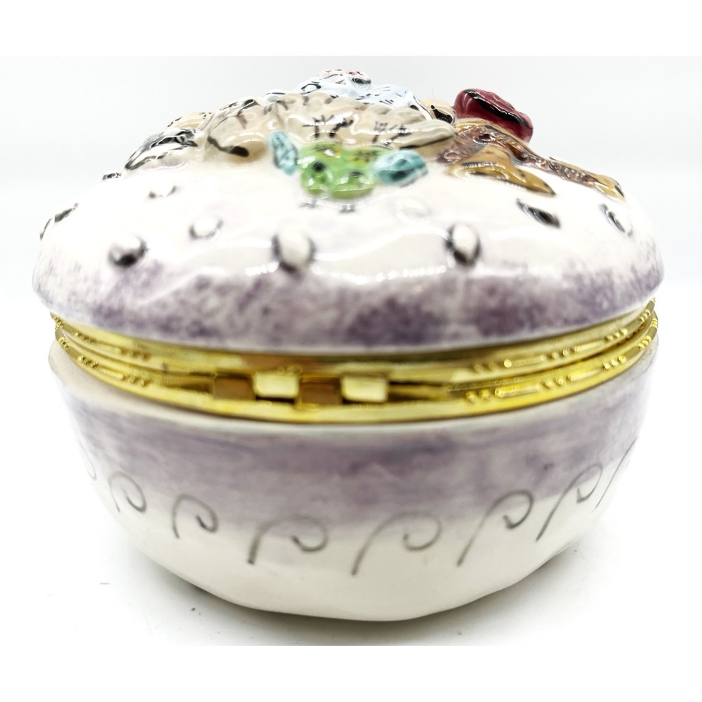 Noah's Ark God's Promise hinged Trinket Box Blue Sky Heather Goldminc 2002 - Picture 2 of 6